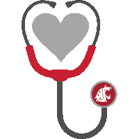 Washington State University Heart Sticker by WSU Medicine
