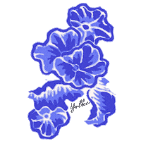 Blue And White Flower Sticker by YOLKE