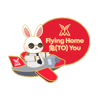 flymyairline rabbit chinese new year airline myairline Sticker