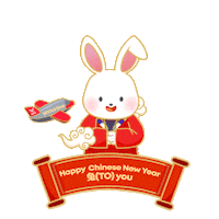 flymyairline rabbit chinese new year airline myairline Sticker