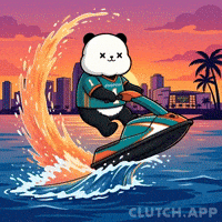 Miami Dolphins Panda GIF by Kanpai Pandas