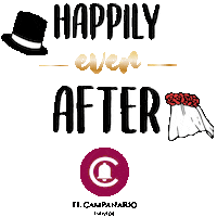 Happily Ever After Wedding Sticker by campanarioeventos