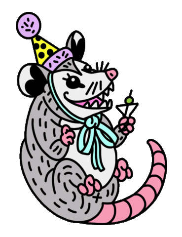 anythingjules party birthday martini party hat Sticker