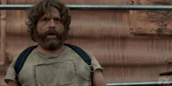 scared zach galifianakis GIF by BasketsFX