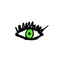 bukesque halloween green eyes scary Sticker
