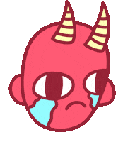 Sad Devil Sticker by Blake Jones