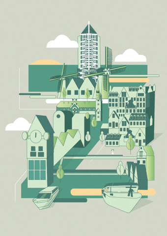 PDBmedia giphyupload animated city amsterdam GIF