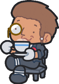 Drink Tea Smile Sticker by Ng Khai Hong