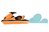 foxiboat waves boats jetski foxi Sticker