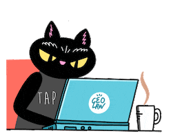 Working Black Cat Sticker by Geo Law