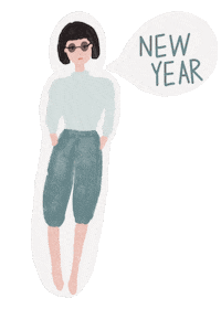 New Year Girl Sticker