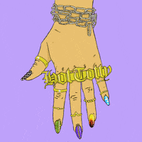 TangerineShadow gold hand nails bling GIF