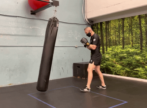 ritchieyip giphygifmaker boxing kickboxing heavy bag GIF