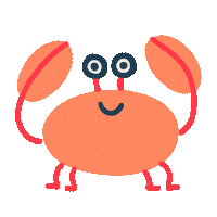 craftycrabcorner red orange ocean crab Sticker