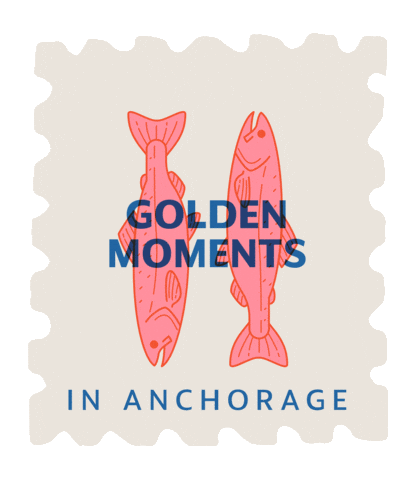 VisitAnchorage summer fish stamp salmon Sticker