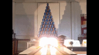 Smashing a Pepsi Pyramid Using Hydrogen Rockets