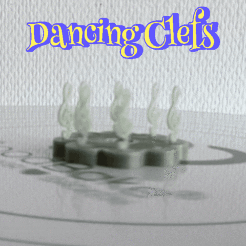 DasMia vinyl 3d printing 45rpm dancing clefs GIF