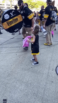 Tiny Steelers Fan Dances Her Socks Off With Drumming Band
