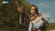 CurfewSeries baby thanks bunny gun GIF