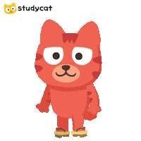 Red Cat Please Sticker by Studycat language learning for kids