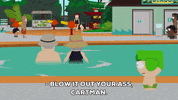 kyle broflovski swimming GIF by South Park 