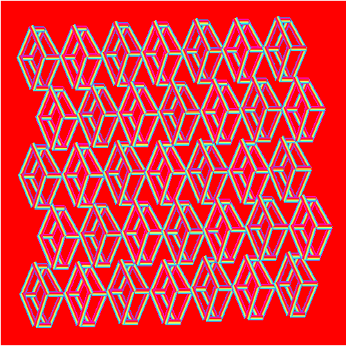 xenoself cubes xenoself apparent motion shrink grow GIF