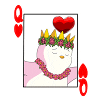 Queen Of Hearts Heart Sticker by Pudgy Penguins