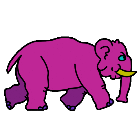 Elephant Walk Pink Sticker by herbertonic
