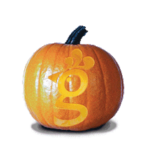Halloween Pumpkin Sticker by Huey Magoo's