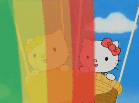 hello kitty rainbow GIF