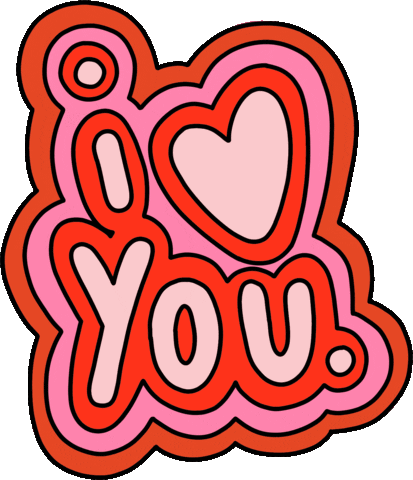 Heart Pink Sticker by Poppy Deyes