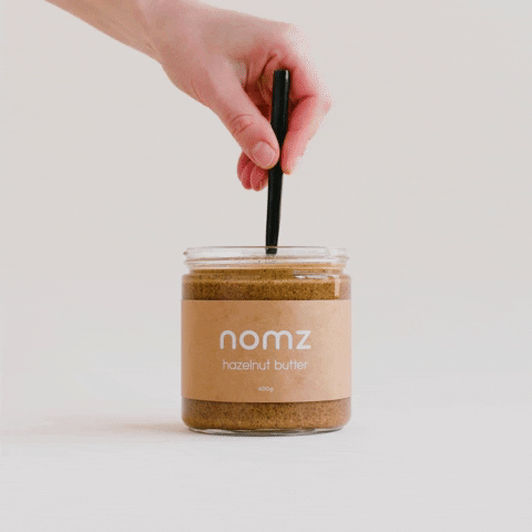 nomz_nomz food delicious butter nuts GIF