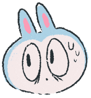 kathleenillustrated excited scared bunny rabbit Sticker