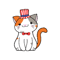 American Cute Cat Sticker by Petique, Inc.