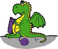 Knitting Cute Dragon Sticker
