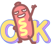Happy Hot Dog Sticker by SAMWOO288