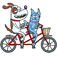 Cat Bicycling Sticker by Holler Studios