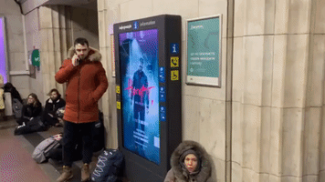 Ukrainian Civilians Take Cover in Kyiv Metro Stations