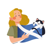 munronme cat white black blonde Sticker