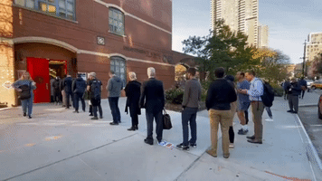 New Yorkers Line Up to Cast Votes on Election Day