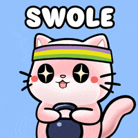 Cat Working Out GIF by Mochimons