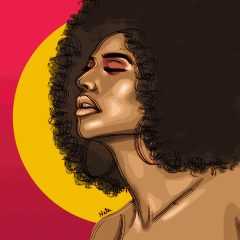 nitimueth sun light black woman afro GIF