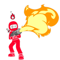 Burning On Fire Sticker by Pizza Ninjas