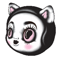 Look Up And Down Cat Woman Sticker by Ahoy