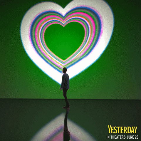 YesterdayMovie giphyupload love heart rainbow GIF