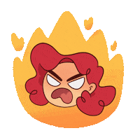 Angry Fire Sticker