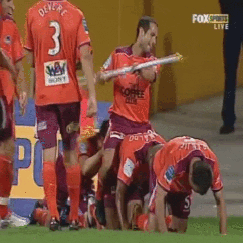brisbaneroar celebration goal kayak queensland GIF