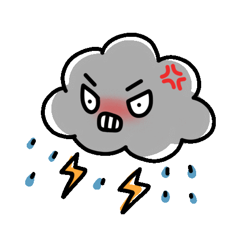 Angry Thunder And Lightning Sticker by HAPPI HAPPU