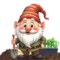 Gardening Cute Gnome Sticker