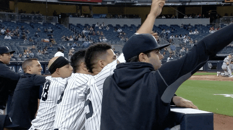Happy New York Yankees GIF by Jomboy Media
